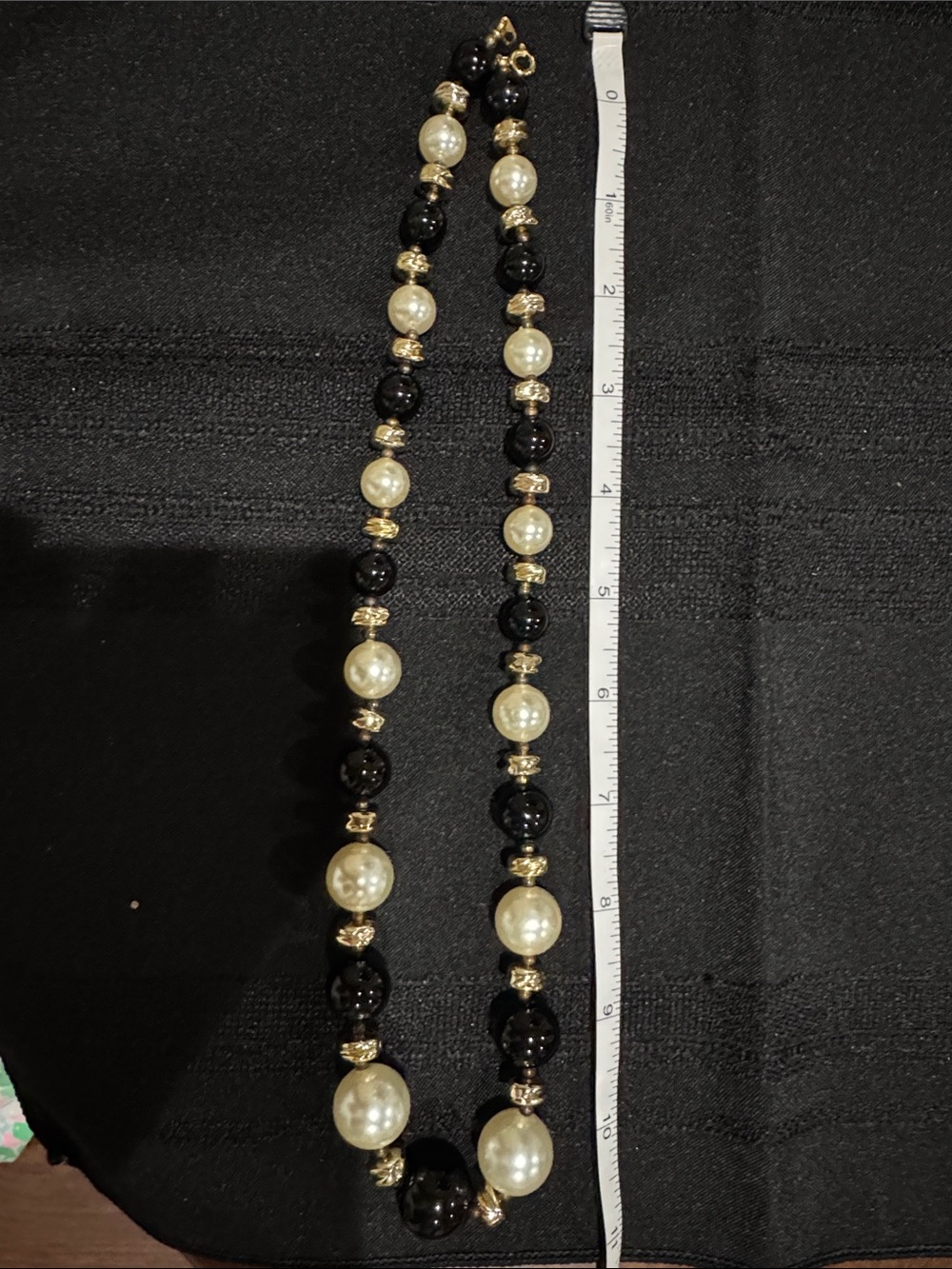 Elegant Black and Pearl Beaded Necklace - Women's Jewelry